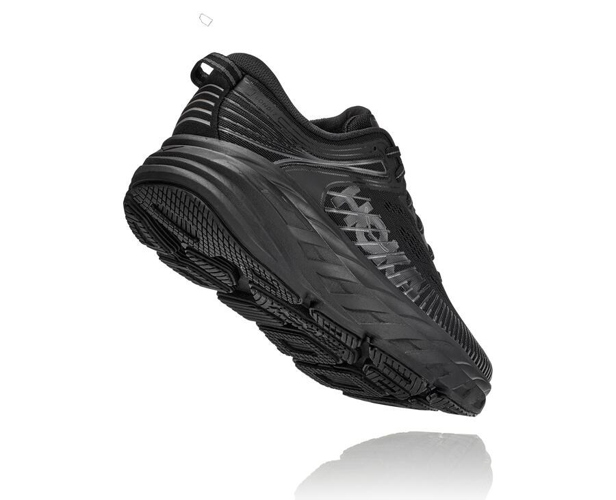 Hoka Australia One One Bondi 7 - Womens Running Shoes Black - PXHEL-7304